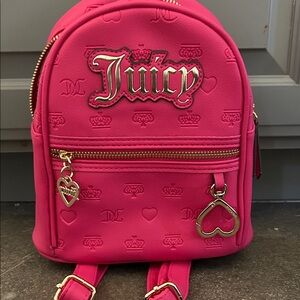 Juicy Couture Fuchsia Backpack with Heart Charm